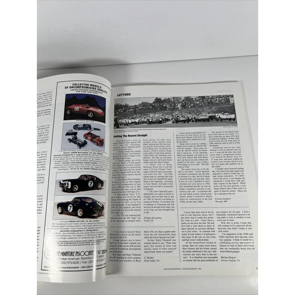 Vintage Motorsport Magazine MAR/APR 1994 Chaparral Story Part‎ III & III/B